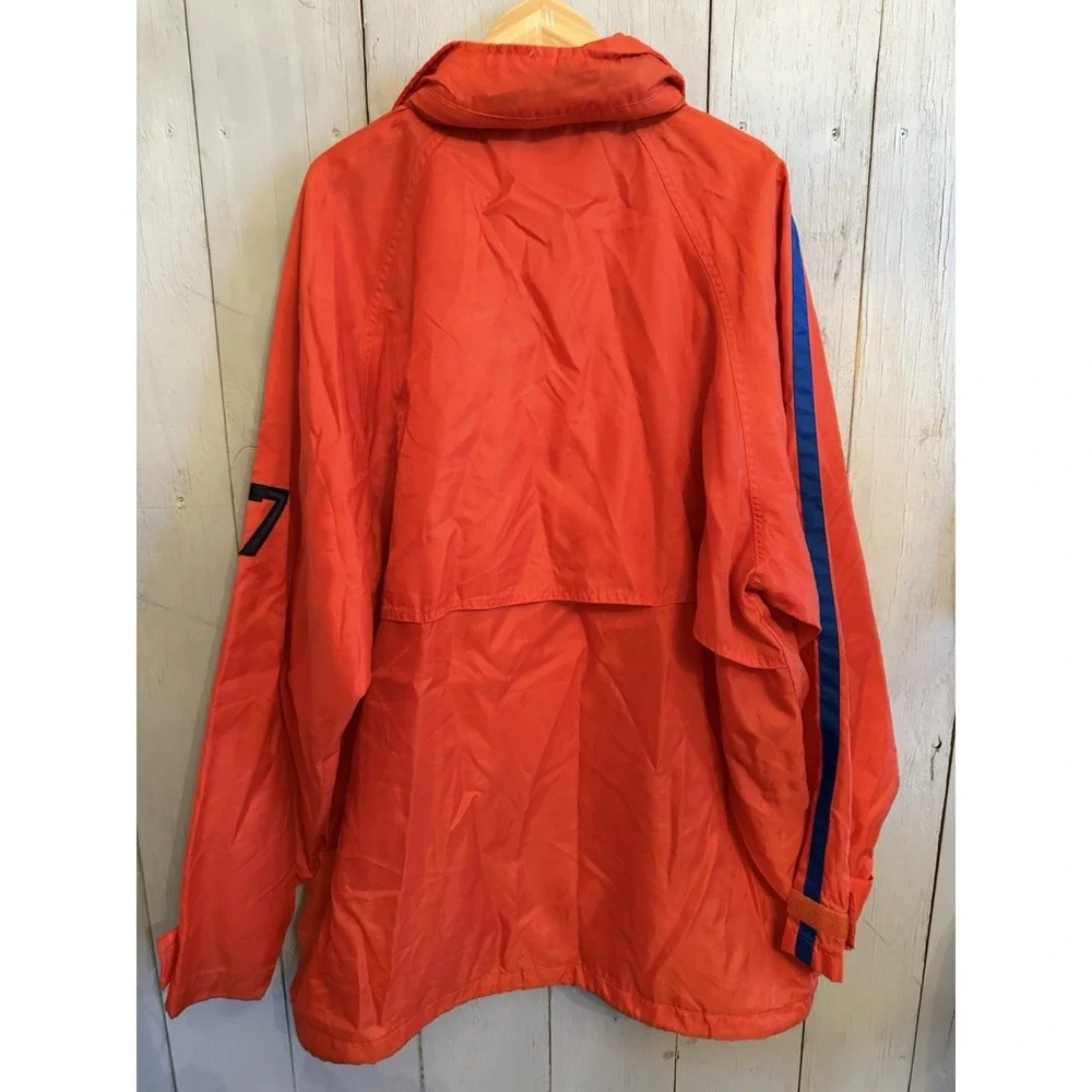 Vintage Polo Jeans Ralph Lauren  Rain Outerwear Jacket Hooded 67 Stripe Sz-XL O2